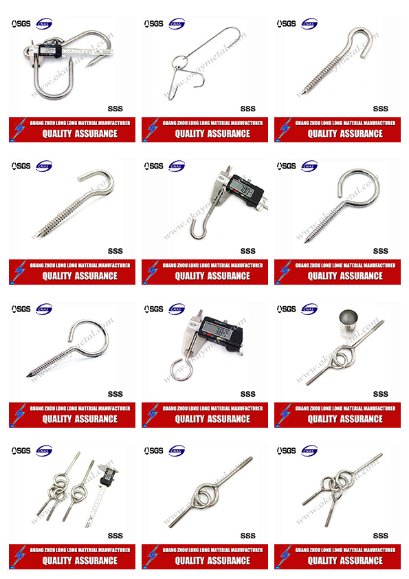 factory supply High Quality Stainless Steel Hook eye Screw