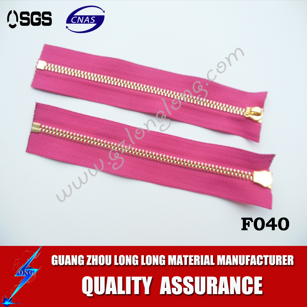 Wholesale Wholesale metal brass large gold zipper