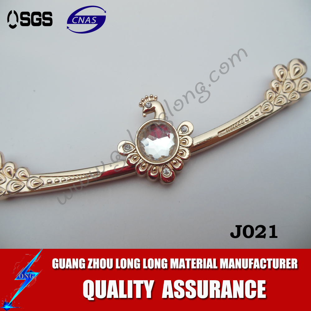 Wholesale Gold Rhinestone Rings Clutch Bag Handles Metal Frame