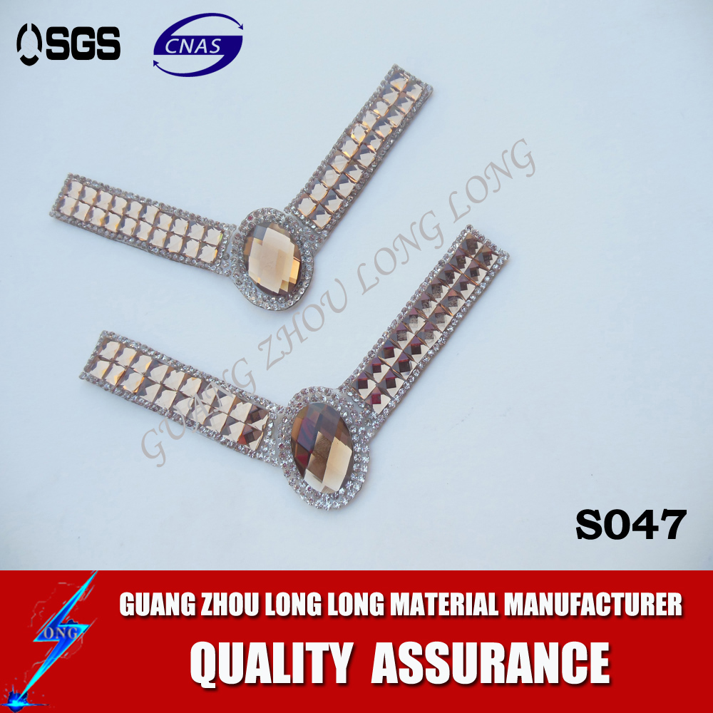 Flatback Hotfix Rhinestone Motif Leed Free Latest Fashion Shoe Upper Design For Lady Sandal