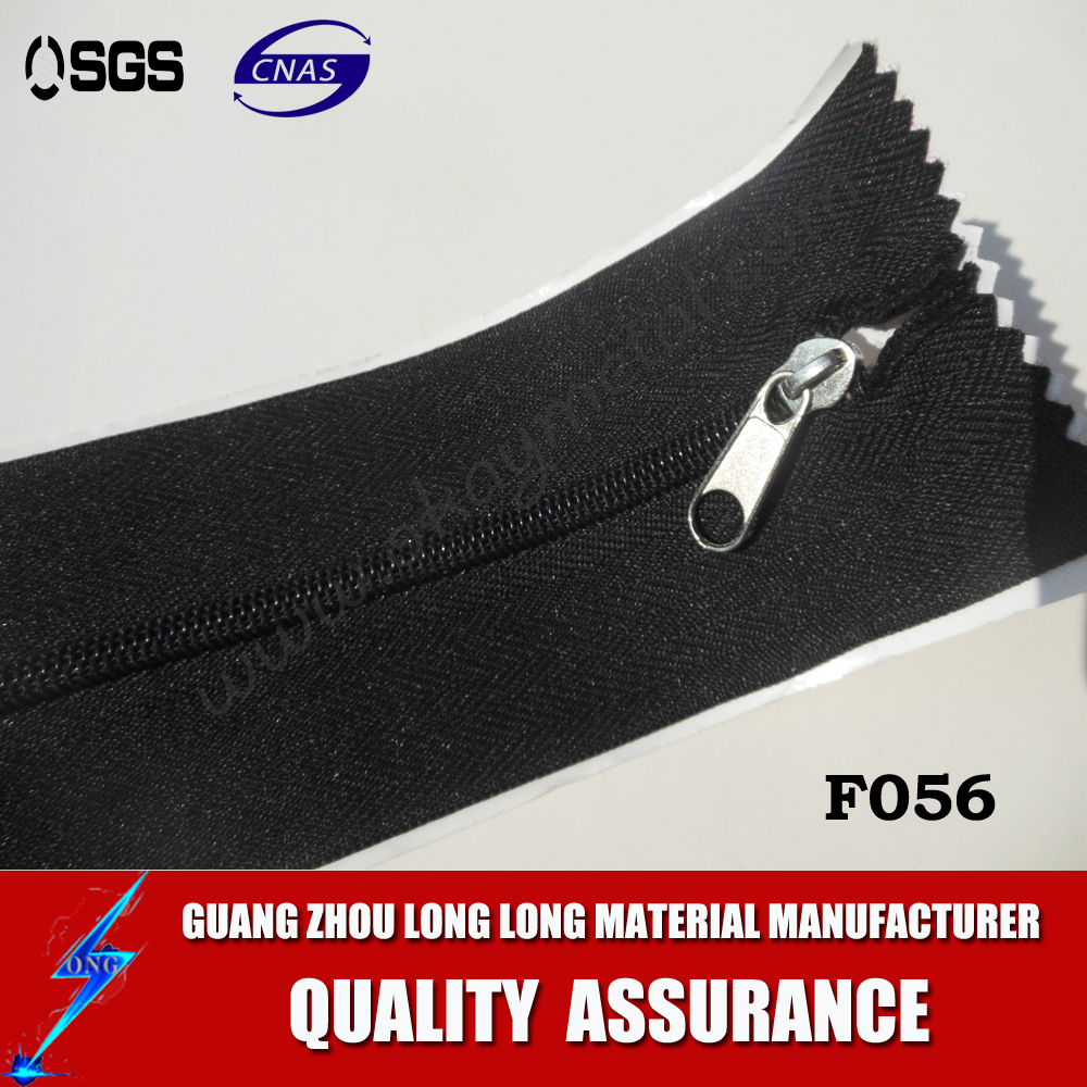 3# Nylon Long Chain Invisible Zipper With Adhesive Zipper Tape