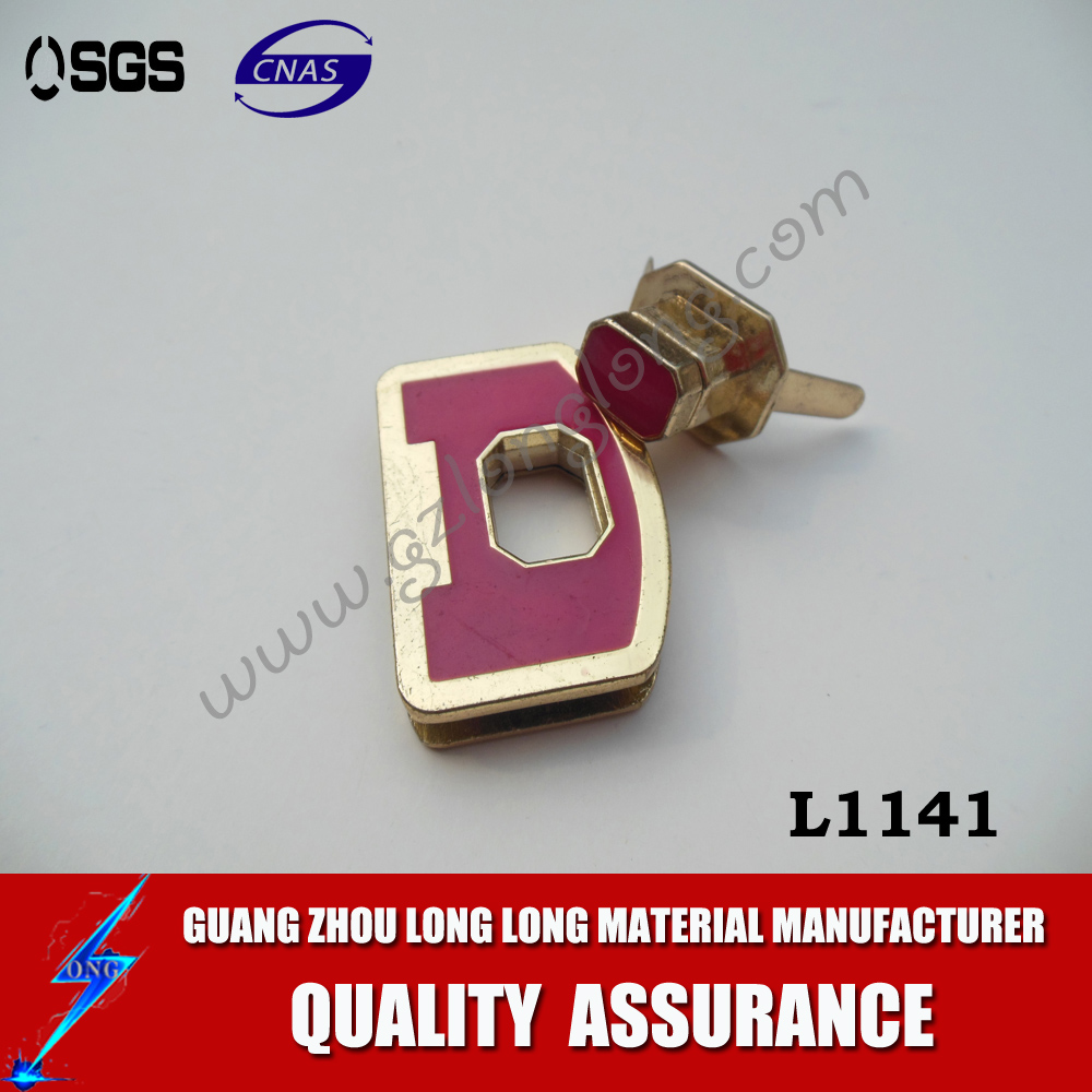 Popular Fashion Style Shiny Plating Die-casting Turn Lock Snap Lock Bag Lock