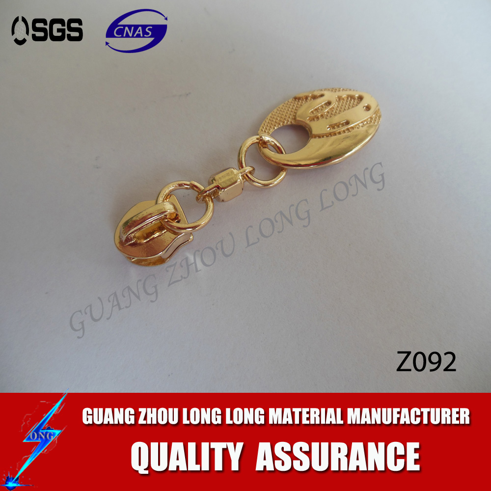 Embossed Logo Metal Zipper Puller Zipper Slider For Clothing