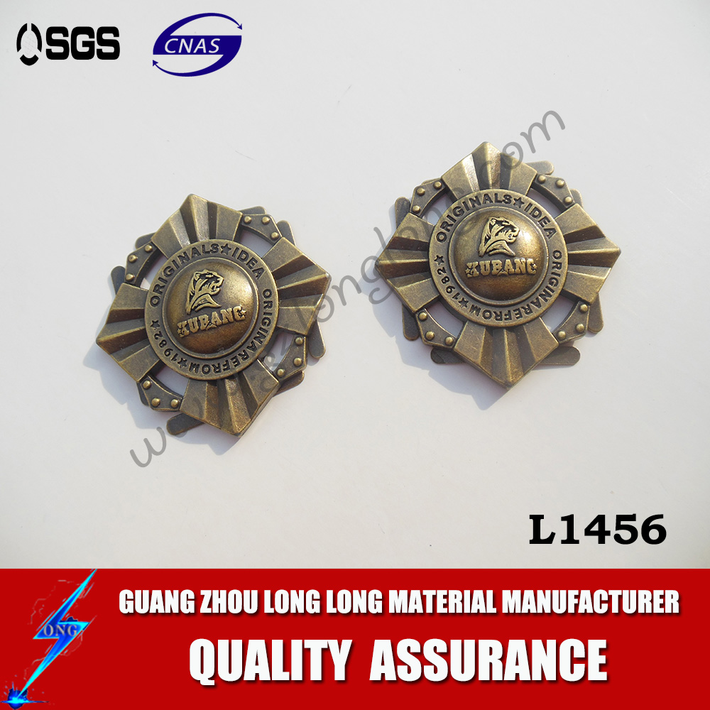 17 Years Factory Bag Asscessory Custom Metal Logo For Handbags