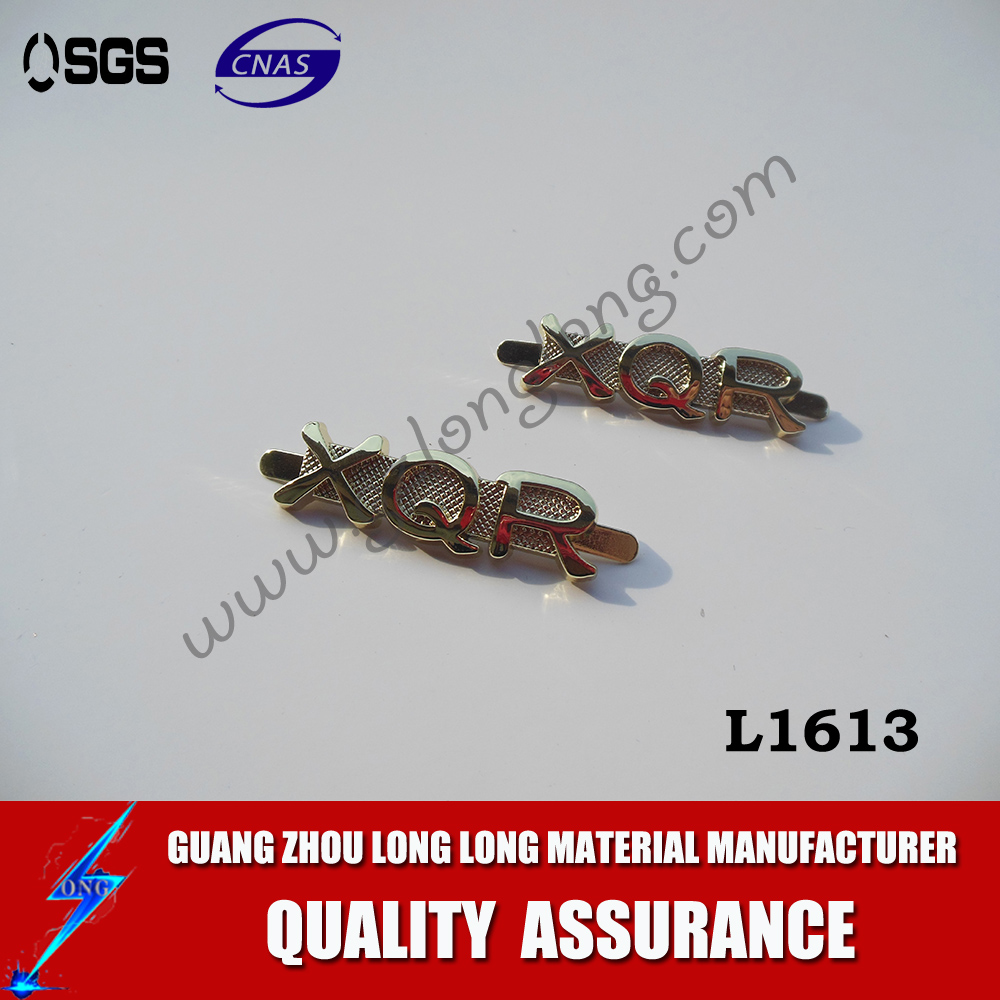 Shiny Gold Color Metal Bag Logo