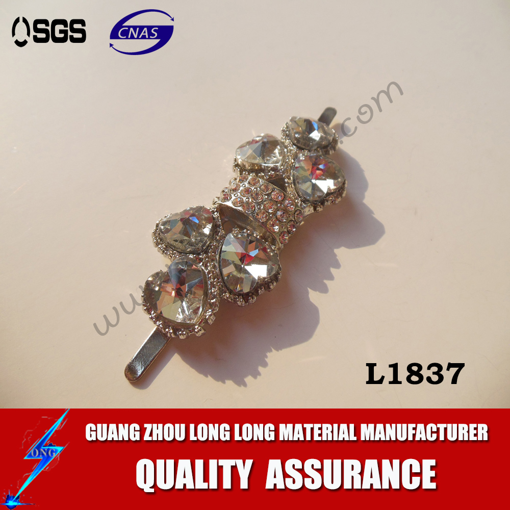  Latest Fashion Heart Shape Diamond Shoe Clips For Lady Shoes