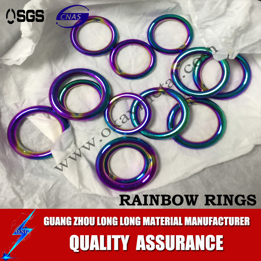 wholesale metal Vacuum plating rainbow metal rings