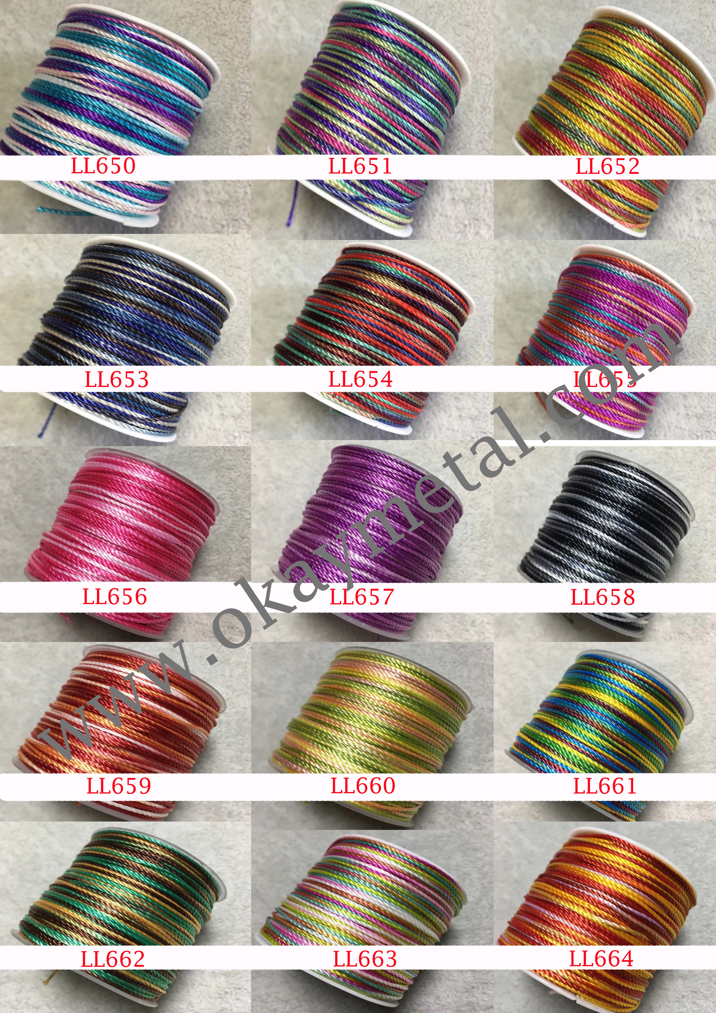 wholesale 1 mm multi color rainbow color ropes twist rope braid rope 