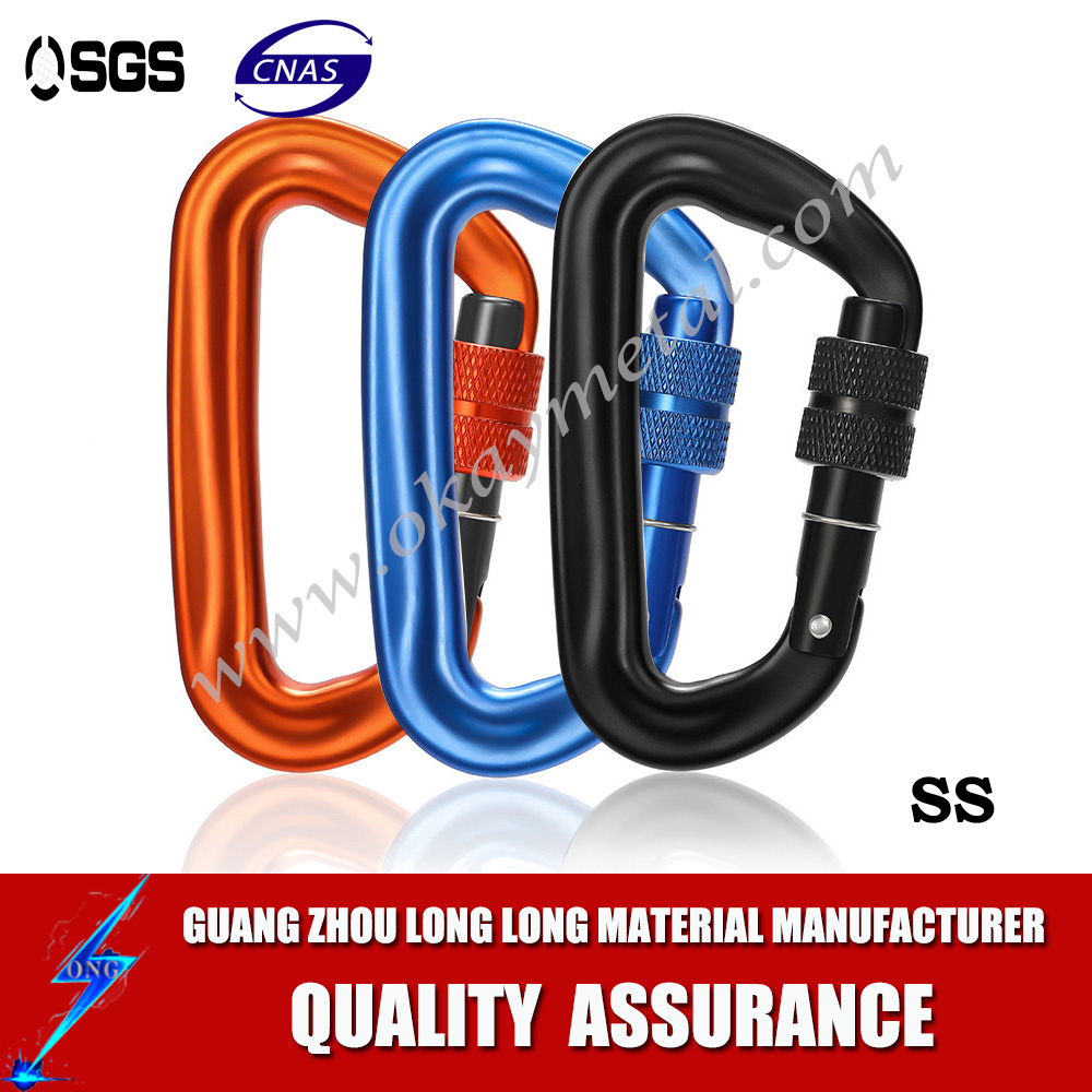 Ear Shape Flat Locking light Carabiner Hook Climbing Aluminum Carabiners